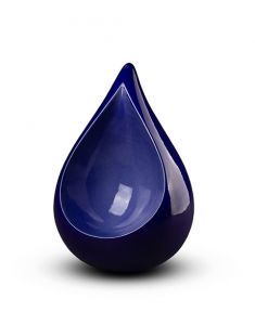 Teardrop cremation ash urn 'Celest' dark blue