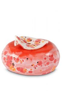 Ceramic keepsake urn 'Lily' red