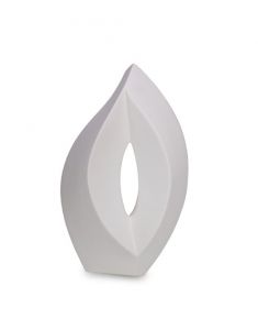 Matte white ceramic urn for ashes 'Venezia'