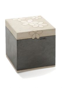Anthracite ceramic funeral urn 'Forget Me Not'