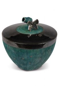 Handmade urn 'Tolos' electric/blue-platinum