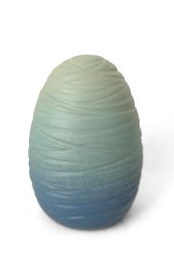 Handmade Urn for Ashes 'Cocoon' blue green