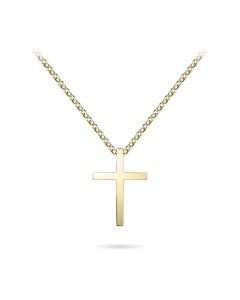 Yellow gold plated memorial necklace Cross
