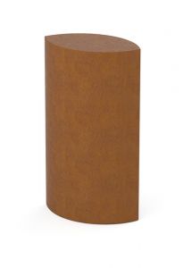 Corten steel adult cremation urn 'Ellipse' medium