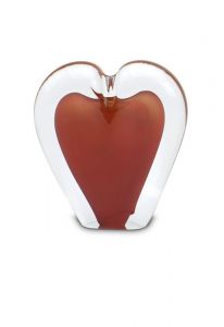 Heart shaped glass keepsake urn 'Memorie'