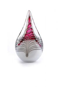 Crystal glass ornament keepsake urn 'Drop'