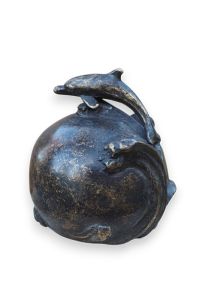 Cremation ashes keepsake urn with dolphin