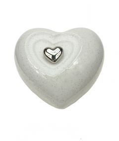 Heart shaped keepsake urn with magnetic heart