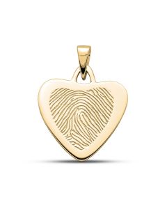 Fingerprint pendant 'Heart' made of gold Ø 2.3 cm