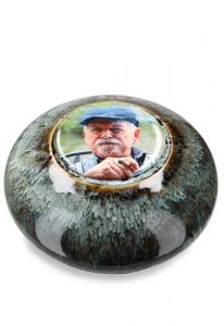 Customisable photo cremation ashes urn in several colours