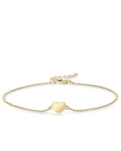 Yellow gold plated memorial bracelet with heart
