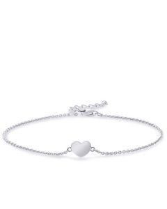 Silver memorial bracelet with heart