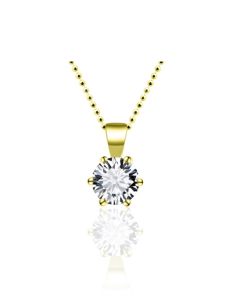 Memorial pendant with zirconia | yellow gold plated silver