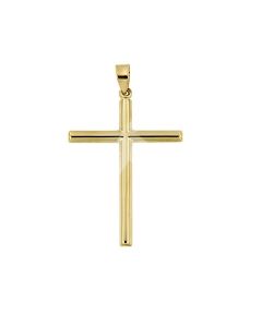 14 carat yellow gold memorial pendant 'Tube shaped cross'