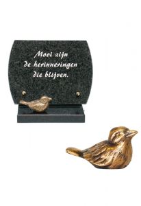 Memorial stone with bronze bird