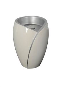 Fiberglass funeral urn 'Luce' with candle holder white