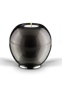 Grey crystal glass candle holder keepsake urn