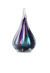 Glass teardrop keepsake ashes urn 'Sparkle'