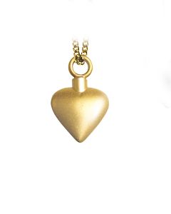 Cremation ashes pendant golden heart matt