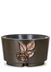 Bronze grave bowl or memorial flower pot in several colours