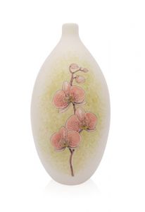 Small hand-painted art urn for ashes 'Orchid' pink