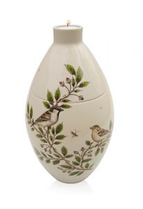 Hand painted urn 'Sparrows'