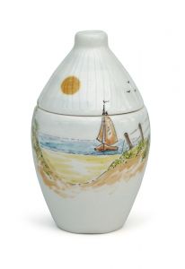 Hand-painted keepsake urn 'Sea view'