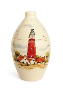 Hand-painted keepsake urn 'Lighthouse'