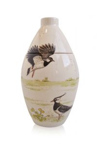 Hand painted urn 'Lapwings'