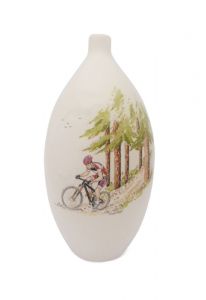 Hand-painted urn 'Mountainbiker'