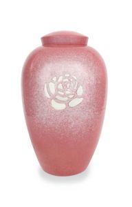 Ceramic urn with rose