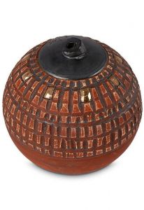 Hand made ceramic keepsake urn brick red