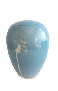 Handmade ceramic funeral urn 'dandelion'