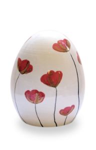 Handmade ceramic funeral urn 'Poppies'