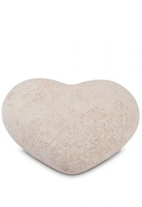 Semi-standing heart cremation urn for ashes - light pink