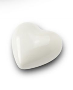 Mini urn 'Always in our hearts' satin white