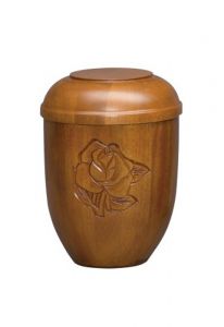 Wooden funeral urn rose