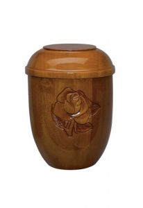 Wooden funeral urn rose