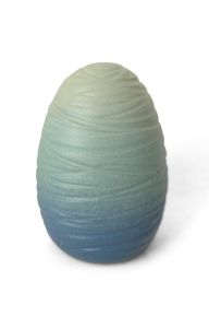 Handmade infant urn for ashes 'Cocoon' blue green