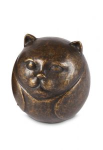 Bronze keepsake urn cat 'For eternity'