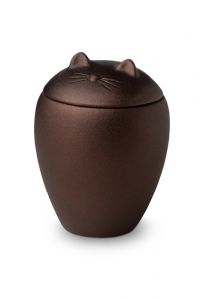 Red-brown cat urn for ashes