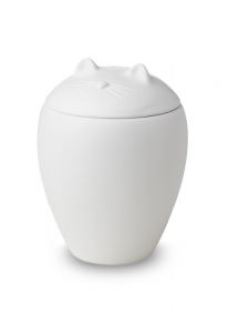 White cat urn for ashes