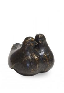 Bronze cremation ashes keepsake urn 'Lovebirds'