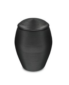 Small ceramic urn for ashes 'Memento' satin black