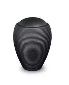 Small satin black ceramic urn for ashes 'Memento'