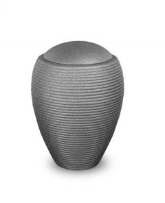 Small satin grey ceramic urn for ashes 'Memento'