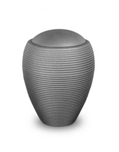 Satin grey ceramic urn for ashes 'Memento'