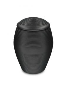 Ceramic urn for ashes 'Memento' satin black