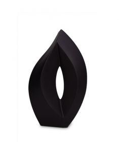 Matte black ceramic urn for ashes 'Venezia'