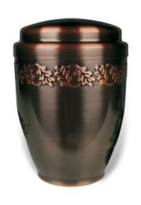 Cremation urn made from copper 'Leaf'
